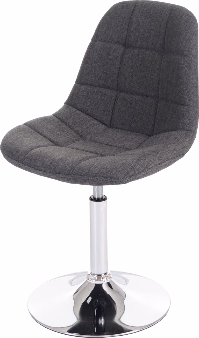 Set di 2 sedie da pranzo | A x L x P 84 x 47 x 50 cm | Altezza seduta 46 cm | Cromo | Tessuto grigio chiaro | Sedia girevole