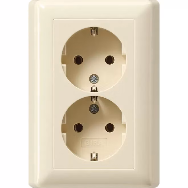 Gira 078201 Doppia presa SCHUKO compatta Standard 55 bianco crema