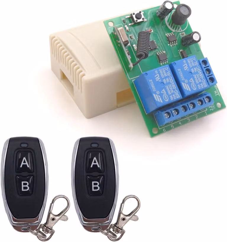 Interruttore a distanza wireless, frequenza RF 433MHz, ricevitore con relè da 10A