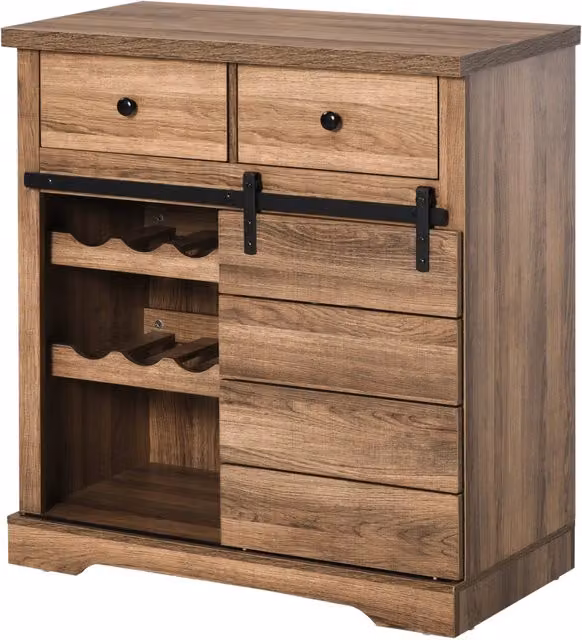 Credenza in stile industrial GIORDANOSHOP in legno e metallo marrone L/P/H: 80 x 39 x 86 cm – 1