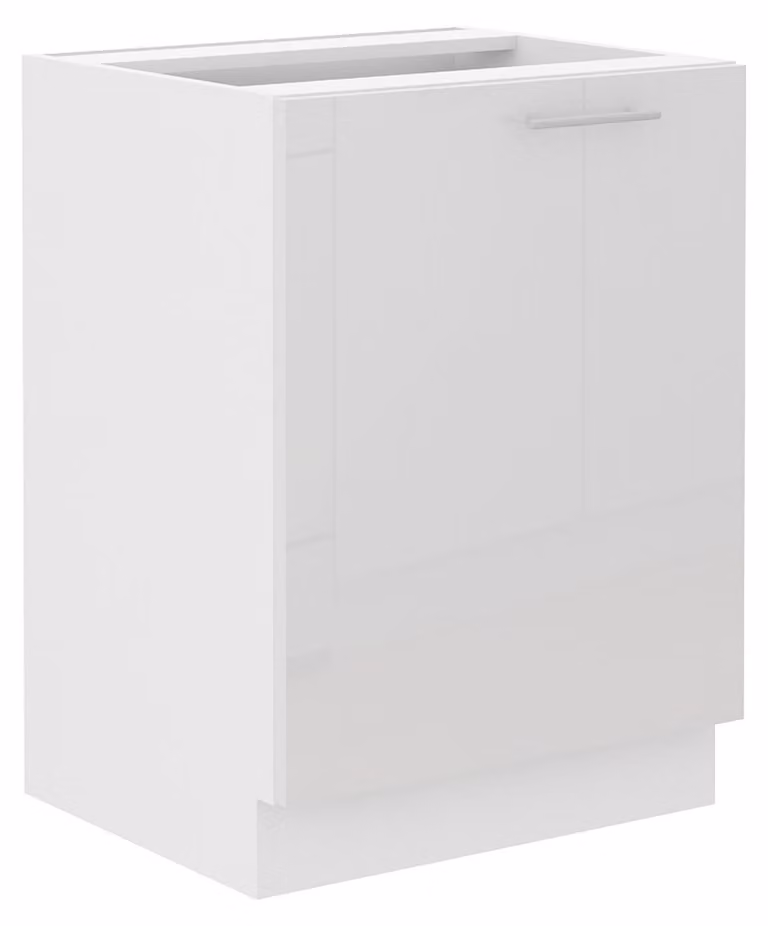 Mobile base 60 Lara bianco lucido + bianco opaco, angolo cottura, blocco cucina, cucina