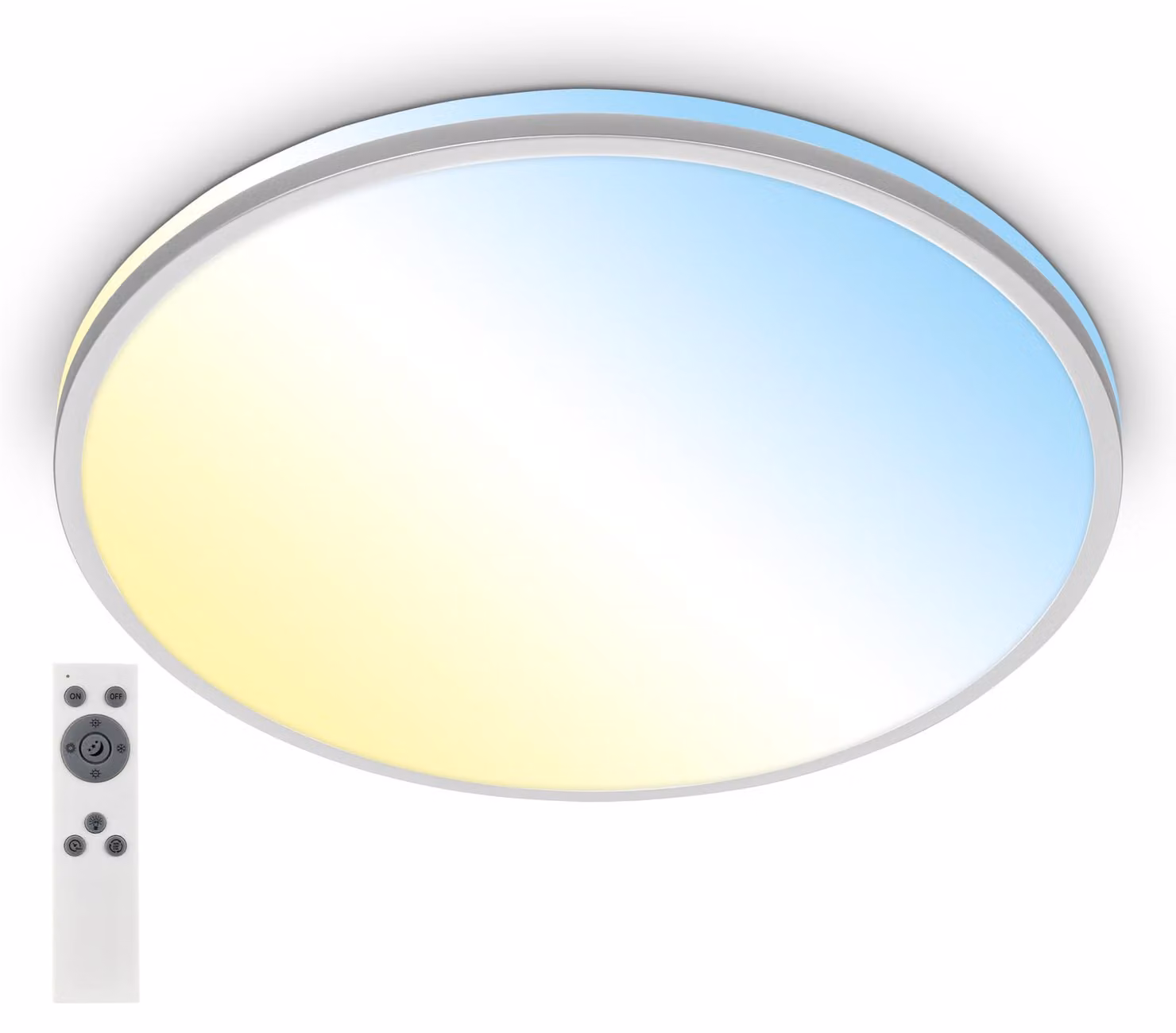 Briloner Pulup, lampada a soffitto a LED, dimmerabile in continuo, telecomando, cromo opaco