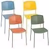 Set di 4 sedie da pranzo Costway multicolore, sedie laterali senza bracci impilabili con schienale ergonomico e seduta ampia, portata 160 kg