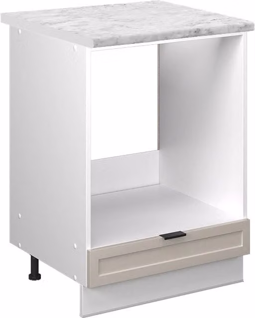 Mobile per forno da incasso Fame-Line Vicco Grigio Beige e Bianco 60 cm con piano in marmo