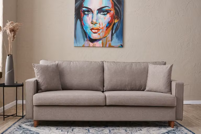 Hanah Home, Eva- BLC2780, Crema, Divani letto, Struttura: ABETE / Pannello truciolare