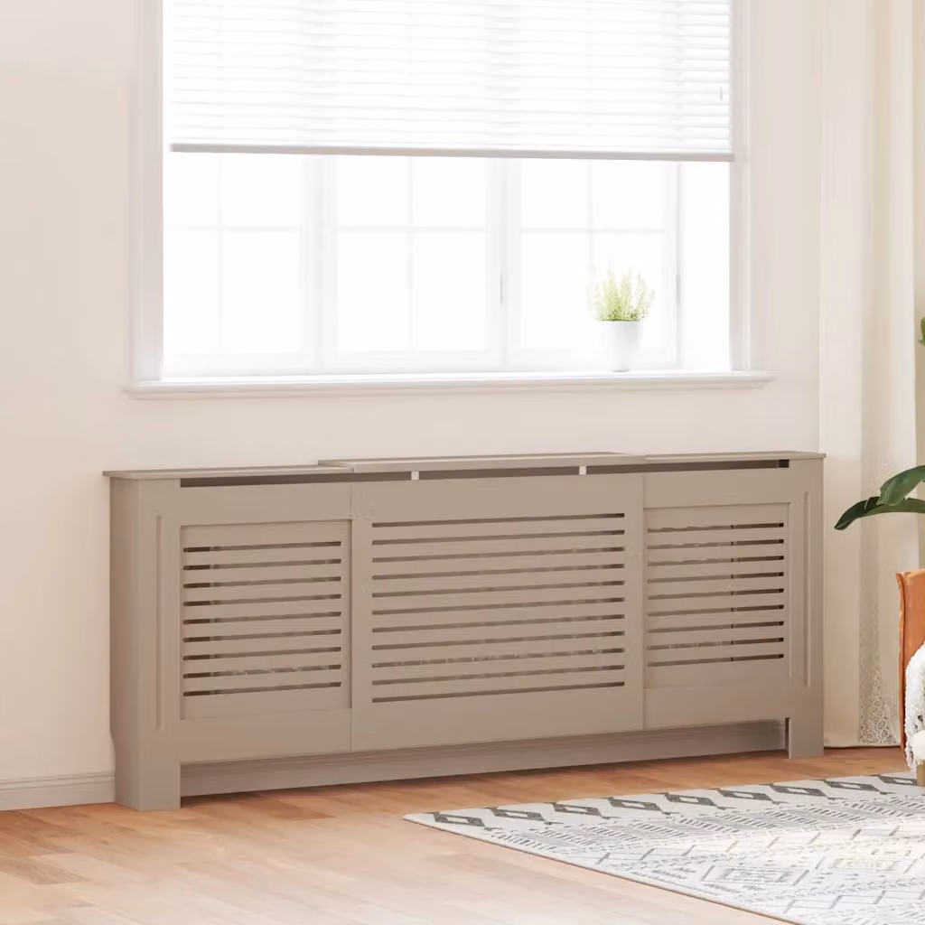 Copertura per radiatore moderna vidaXL in MDF color beige/marrone, L: 205 cm, H: 81,5 cm, P: 20,5 cm