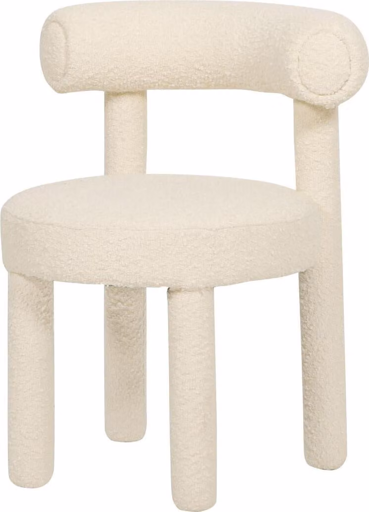 FURNLUX Sedia da pranzo Leith crema 62 cm / Colore principale: Beige / Dimensioni: 62 x 80 x 58 cm
