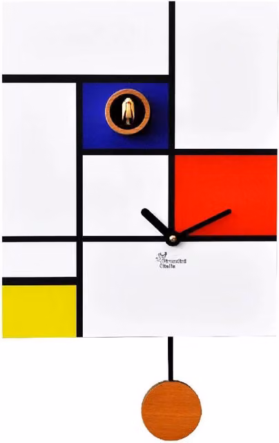 Orologio a Cucù da Parete 28X34X12Cm Pirondini Italia Around Mondrian