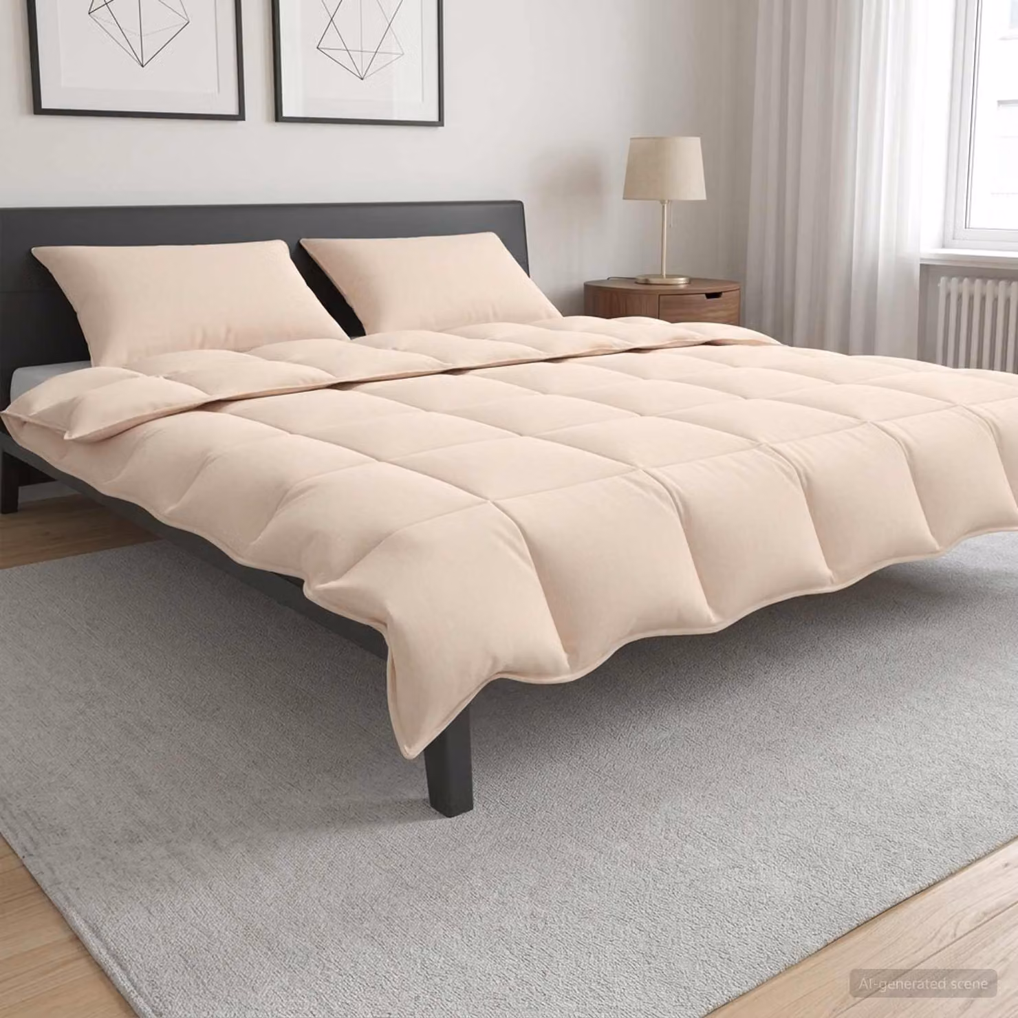 Set di 2 piumoni vidaXL per tutte le stagioni in beige, L 200 x L 220 cm