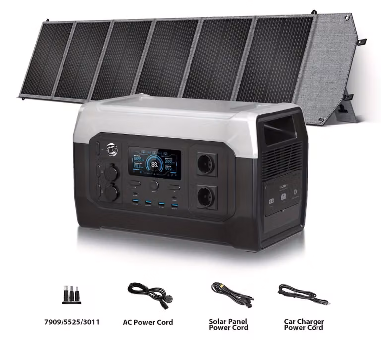 Power bank - Centrale di alimentazione portatile - Generatore solare - Centrale di energia - Batteria per campeggio - 1800W (potenza nominale)