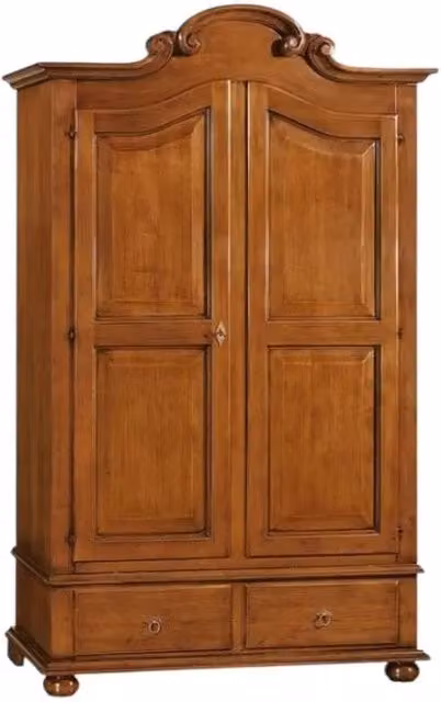 Armadio Arte Povera Mobili 2G in Legno con 2 Ante e Cassetti, Colore Noce, L/P/H: 122 x 60 x 204 cm – 3