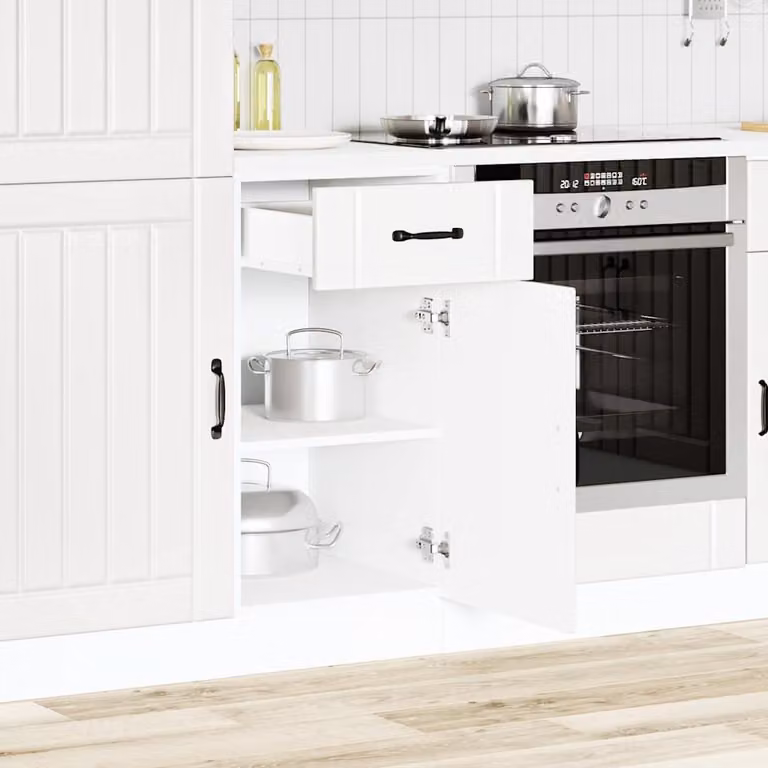 vidaXL Base da Cucina Lucca Bianco in Legno Multistrato