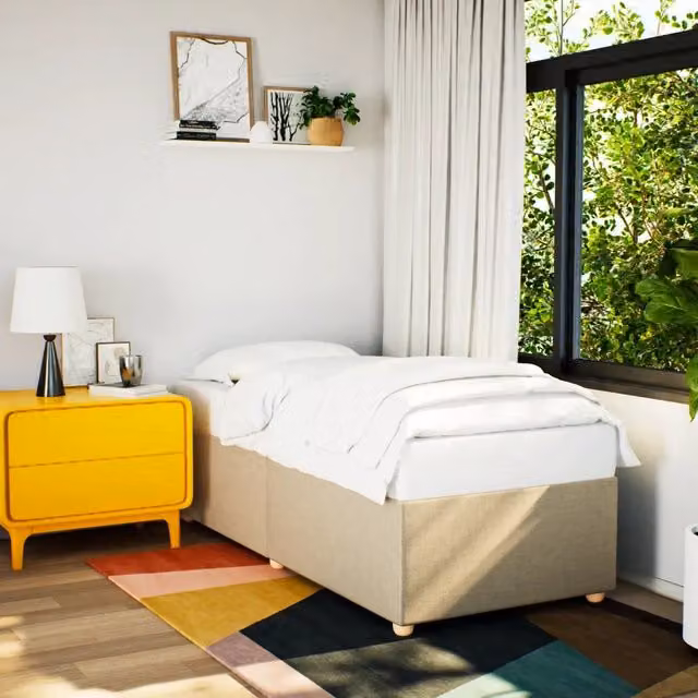 Giroletto vidaXL in tessuto beige senza materasso L: 90 cm, P: 200 cm