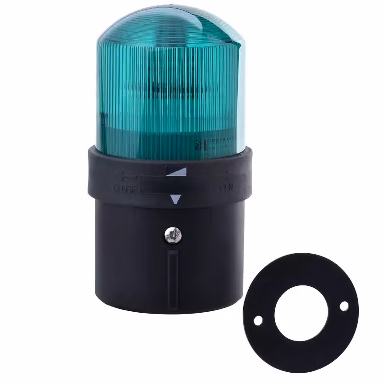 Stazione di segnalazione Schneider Electric con lampeggiante verde XVB, LED integrato, 24 V CA/CC, IP 65 XVBL1B3