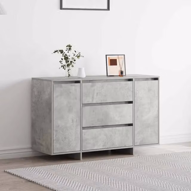 Credenza moderna vidaXL in legno MDF grigio, L 120 x P 41 x H 75 cm
