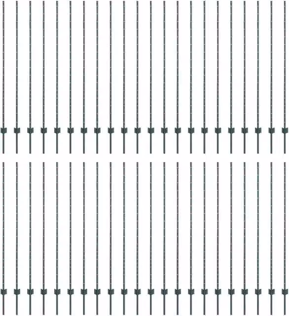 Palo della recinzione 44 pz Verde 200 cm Acciaio CFW1102941