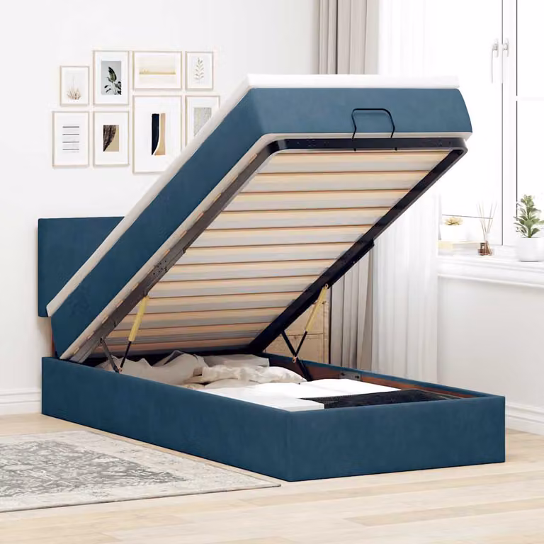 vidaXL Struttura Letto Pouf con Materasso 80x200 cm Velluto