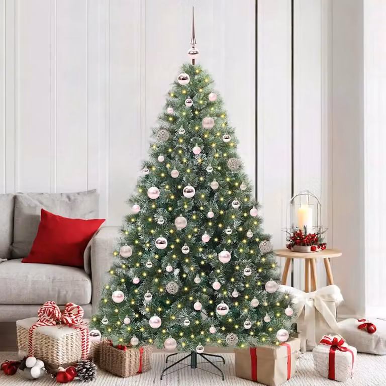 Albero di Natale artificiale vidaXL verde con 300 LED luce bianca calda, Altezza: 180 cm, in PE e PVC