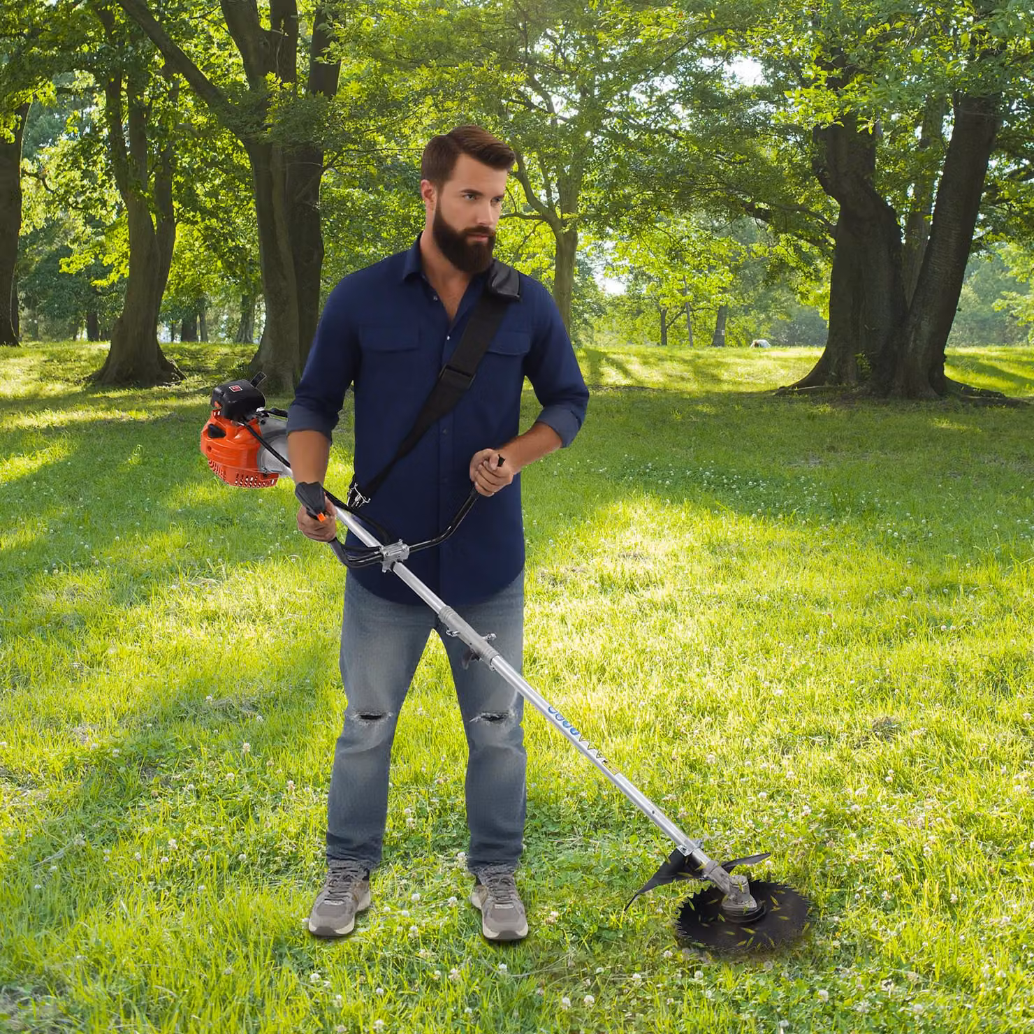 Tagliaerba a scoppio, 42,7 cc - Multifunzione 3-in-1 - Potenza: 1,25 kW - Ideale per giardino e bosco