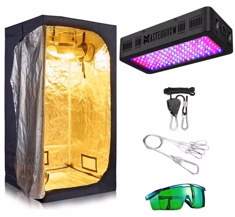 Kit per coltivazione indoor - Lampada LED per piante - Sistema completo per la coltivazione indoor - 150 x 150 x 200 cm