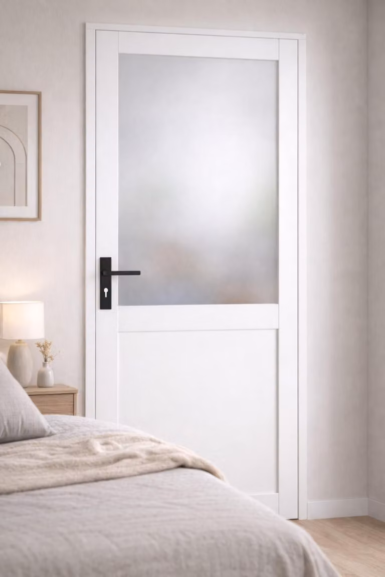 Bloc Porta Athena Bianco H204 x L73 cm, lato destro, maniglia GD MENUISERIES