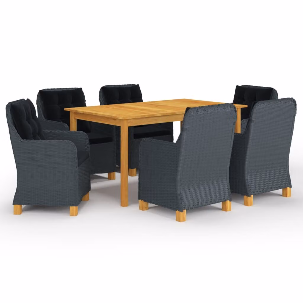 Maison Exclusive - Set da pranzo da giardino da 7 pezzi, grigio scuro