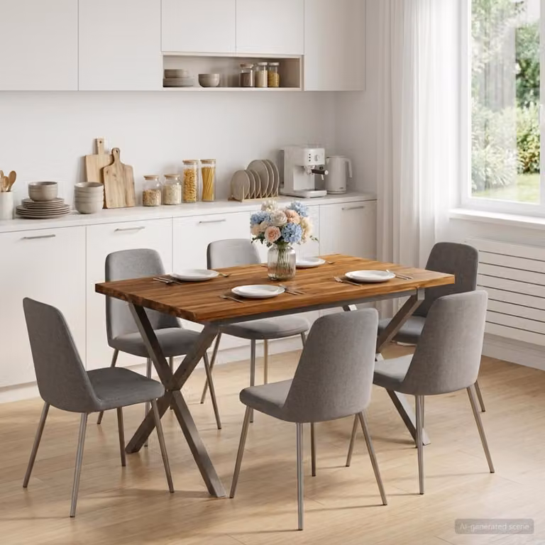 vidaXL 120 x 80 x 75 cm Legno di Acacia Massello Naturale e Caffè