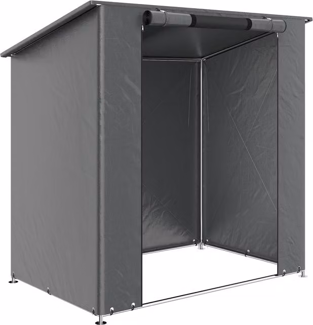 Outsunny Tenda garage 1,9x1,2 m impermeabile tenda da garage con porta a zip avvolgibile finestra di ventilazione grigio scuro   Aosom Italy