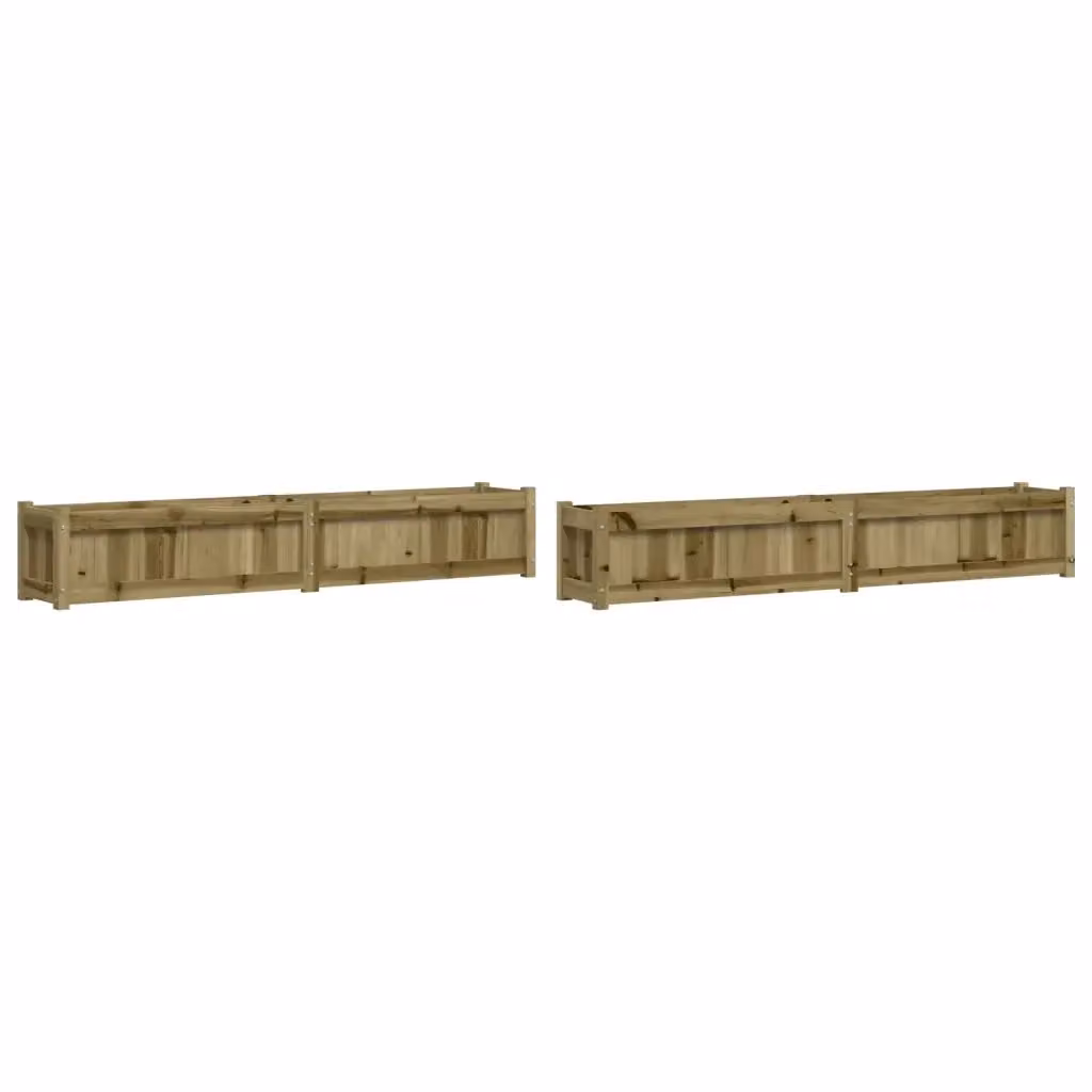Set di 2 fioriere rialzate vidaXL in legno di pino marrone per giardino ornamentale o orto – 2