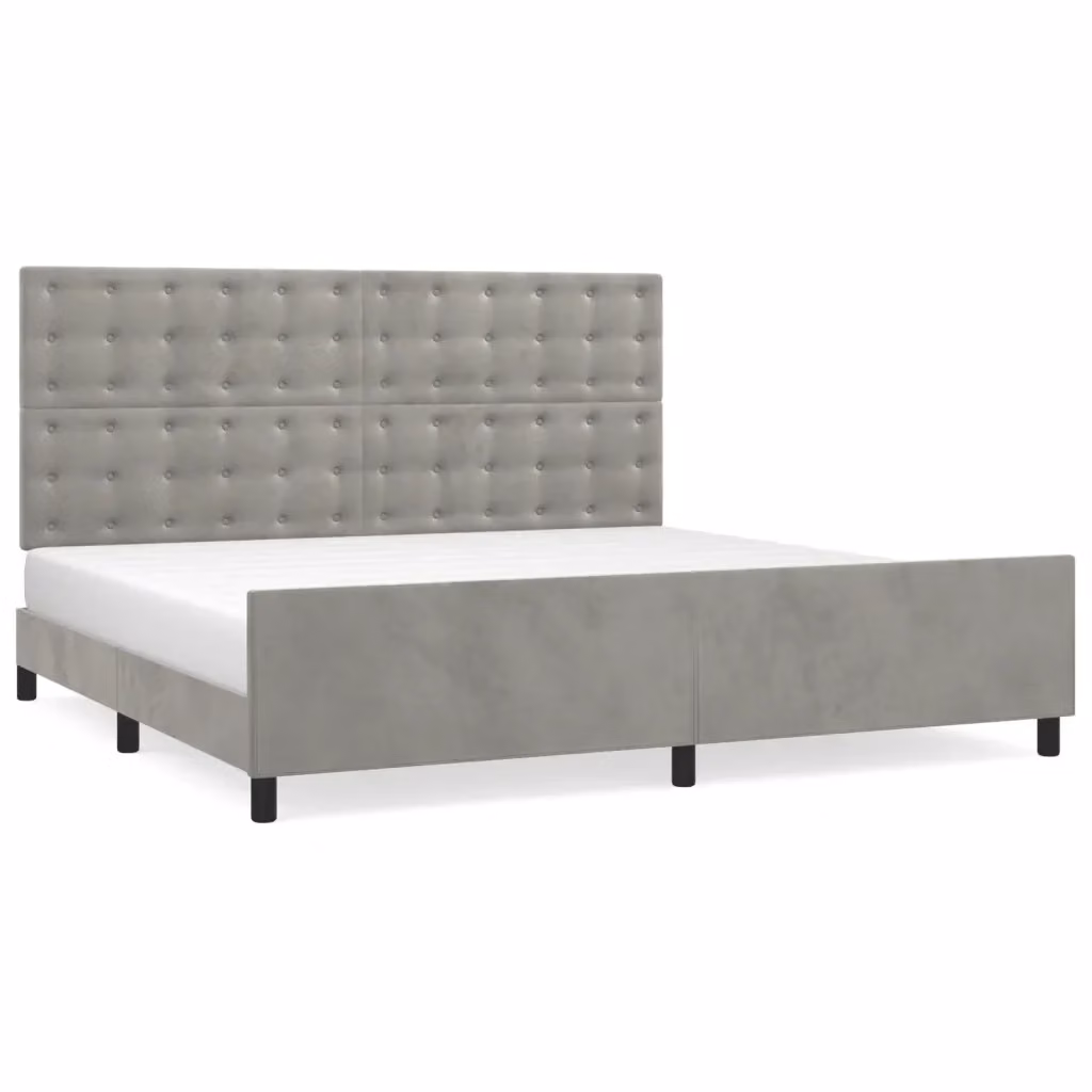 Giroletto senza materasso vidaXL in velluto grigio L/P/H: 200 x 200 x 31 cm – 2