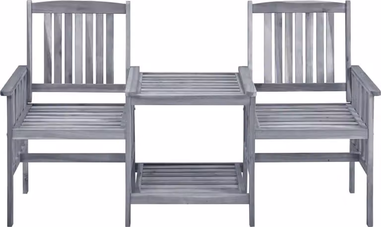 Sedie da giardino con tavolino 159x61x92 cm in legno massiccio di acacia