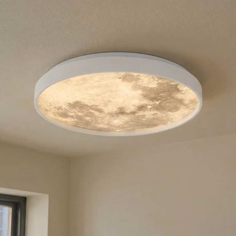 Plafoniera a LED Lune Lindby, Alluminio / Grigio / Zincato, Soggiorno / Sala da pranzo, Plastica, Moderno, Plafoniera LED