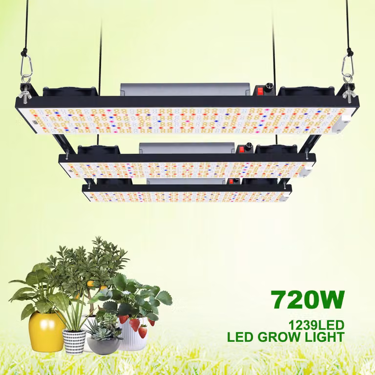 Lampada di coltivazione a LED - Spettro completo - 720W - Alloggiamento in alluminio - Per la coltivazione e la crescita indoor