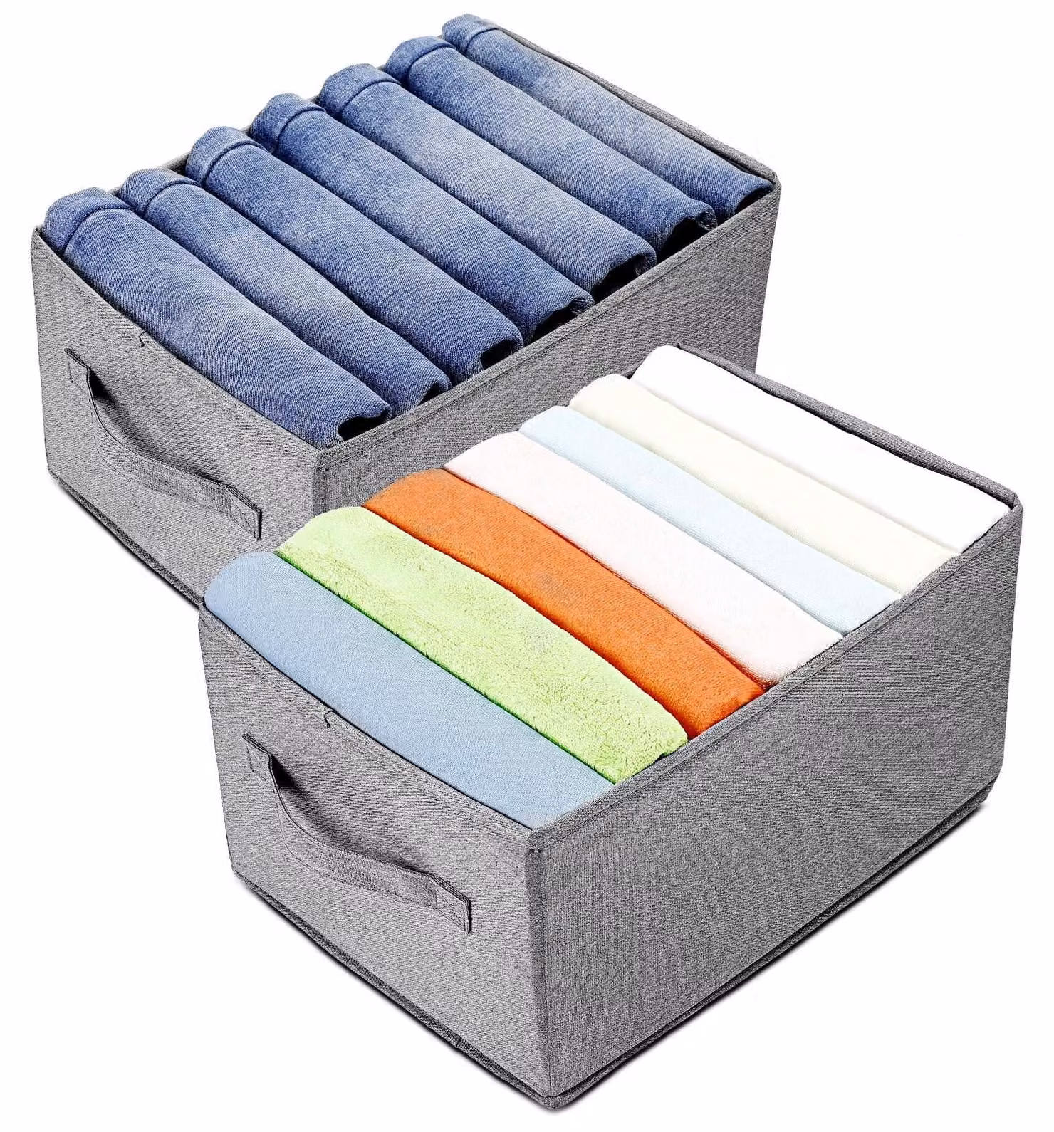 Omgoods - Set di 2 contenitori per abbigliamento con 7 scomparti