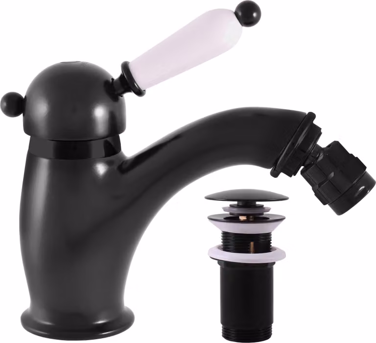 LABE - Miscelatore per bidet con scarico, nero - opaco L545.0KCMAT, RAV Slezák