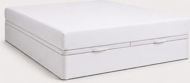 Letto contenitore imbottito Kenay Home bianco L/P: 200 x 200 cm