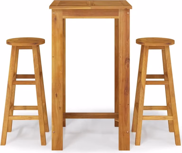 Set da Bar da Giardino 3 pz in Legno Massello di Acacia