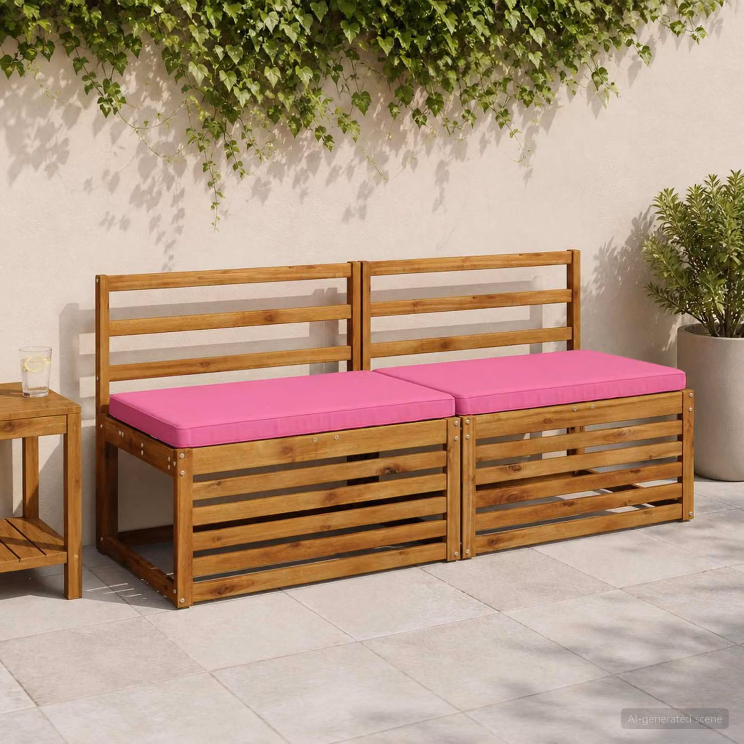 Cuscino per Panchina vidaXL VUGHT Rosa in Poliestere con Rivestimento Rimovibile e Resistente ai Raggi UV