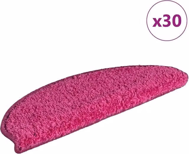 Set di 30 tappetini per scale semicircolari vidaXL, rosa, antiscivolo e autoadesivi, L: 65 cm, P: 21 cm, H: 4 cm