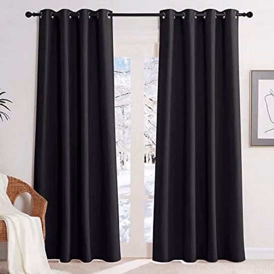 Tende a rullo oscuranti – Isolanti termicamente, protezione dai raggi UV, in due pezzi, nere, 140 x 220 cm