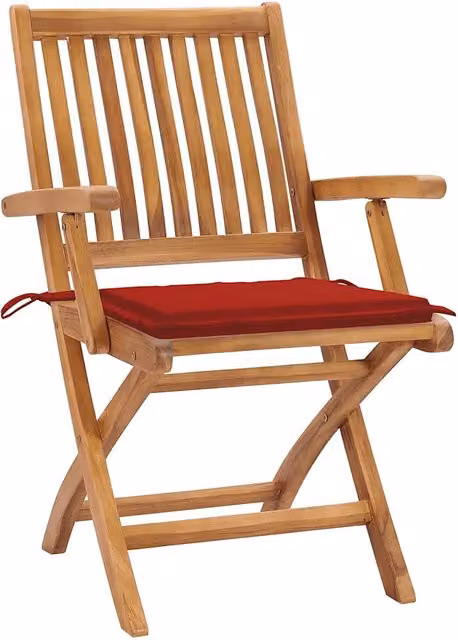 Sedie Pieghevoli con Cuscini 4 pz Massello di Teak 3072729