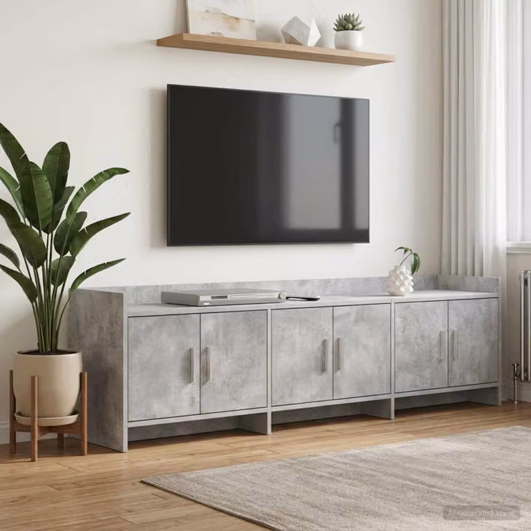 Mobile TV vidaXL moderno in grigio cemento e legno ingegnerizzato L: 168 cm, P: 33 cm, H: 47 cm