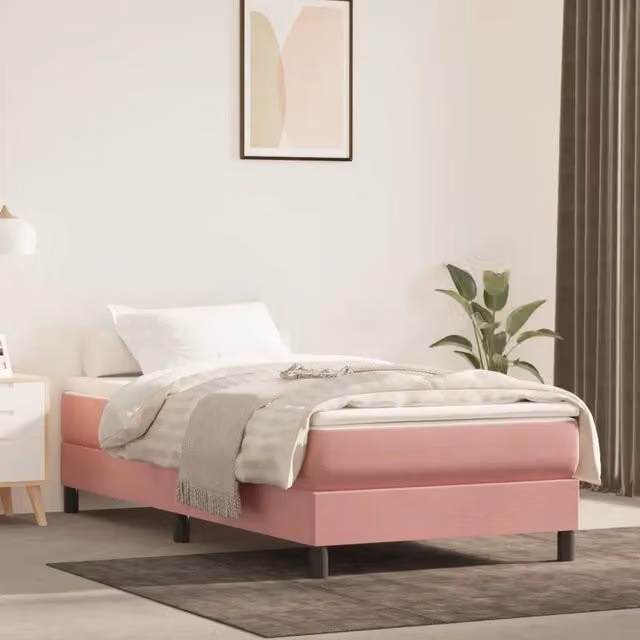 Materasso a Molle Insacchettate-Materasso per letto Rosa 100x200x20 cm in Velluto