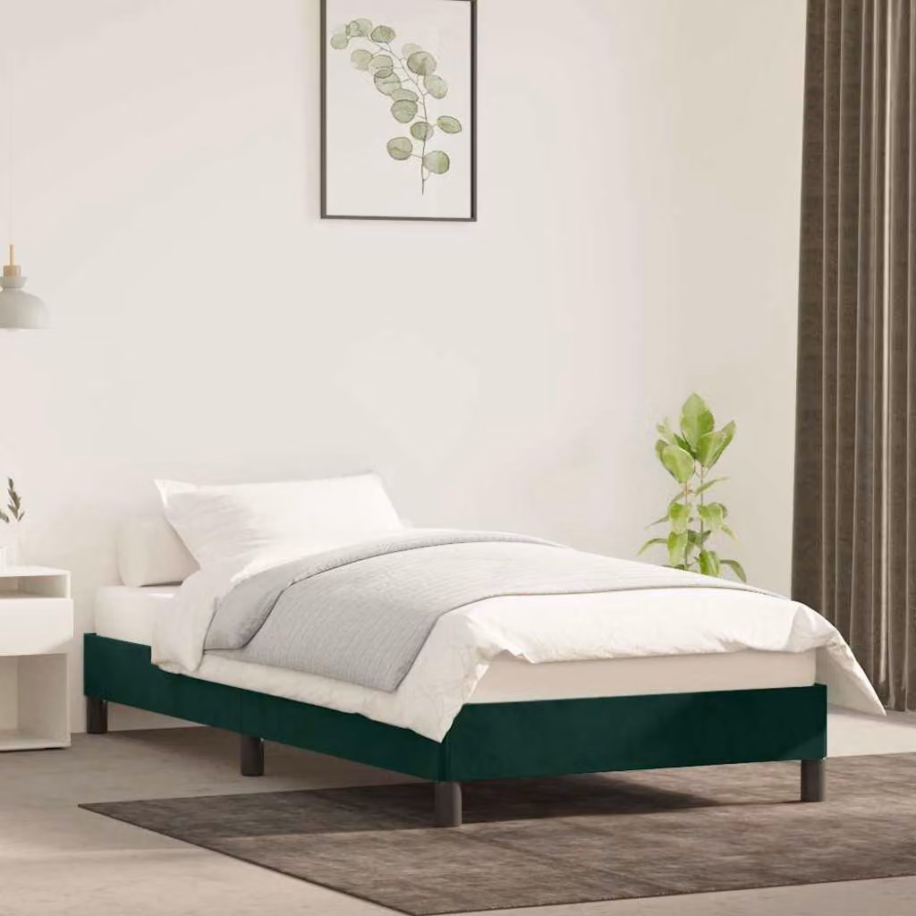 vidaXL Giroletto in Velluto Verde Senza Materasso L: 80 cm, P: 200 cm