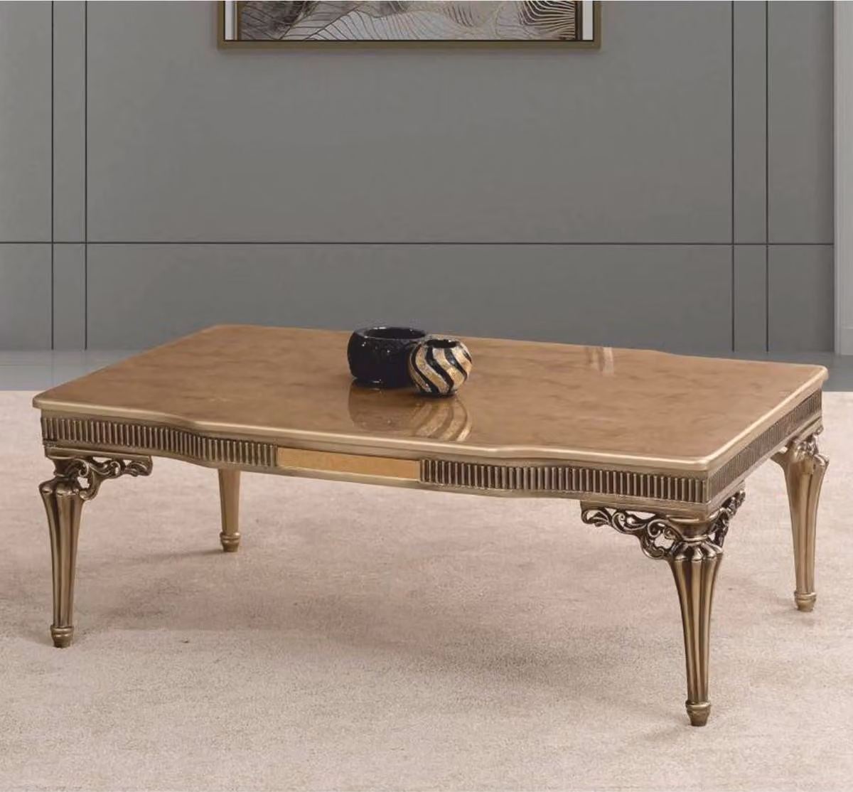 Casa Padrino tavolino barocco in legno massiccio oro 120 cm - Mobili da salotto barocchi