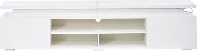 Mobile TV LED con 2 ante e 3 vani aperti, controllo da applicazione e vocale, per soggiorno, bianco, 180 × 35 × 42 cm