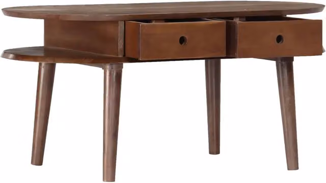 Tavolino da salotto rettangolare vidaXL in legno di acacia marrone L: 100 cm, P: 50 cm, H: 46 cm – 1