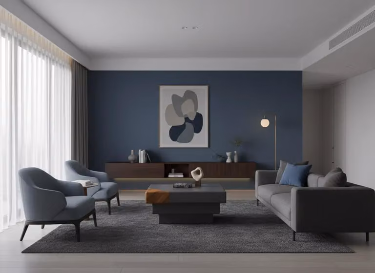 Tavolino da salotto moderno, minimalista, grigio, elegante, di classe e confortevole