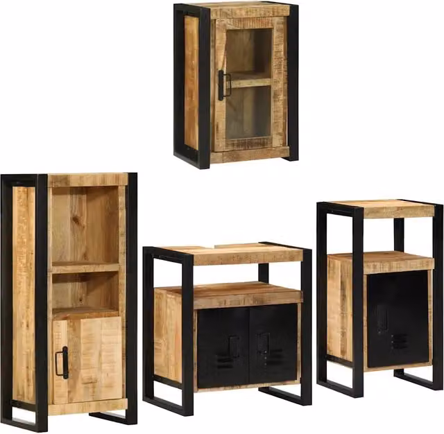Set di mobili per il bagno 4 pz Marrone 55 x 35 x 60 cm 3305686