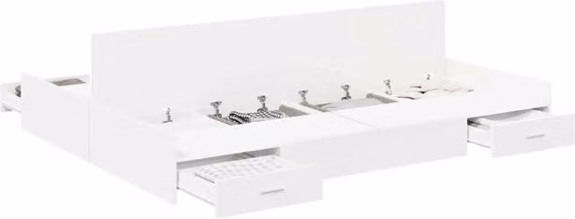 Letto matrimoniale | Letto per adulti | Struttura letto con contenitore Bianco 135 x 190 cm